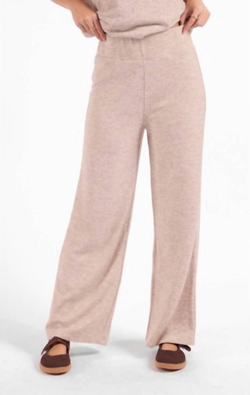 NEW SAGE THE LABEL teacake knit pant in heather taupe